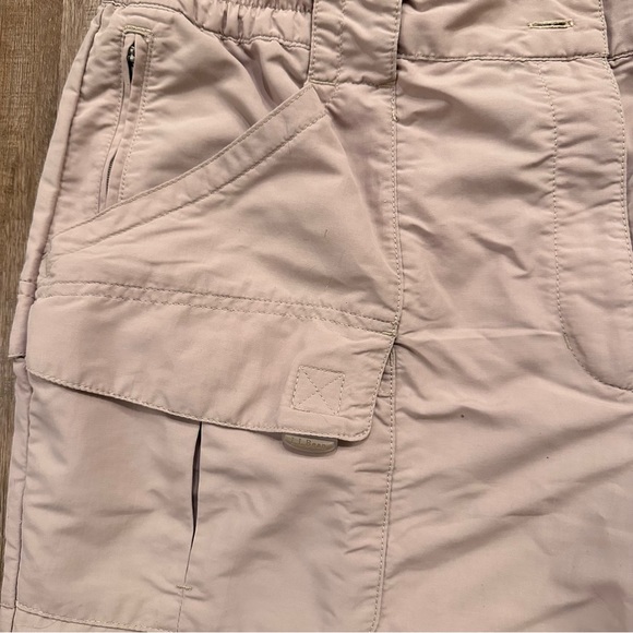 LL Bean Pants Womens Beige Khaki Cargo Nylon Outdoor Hiking Camping Fishing - Picture 3 of 12